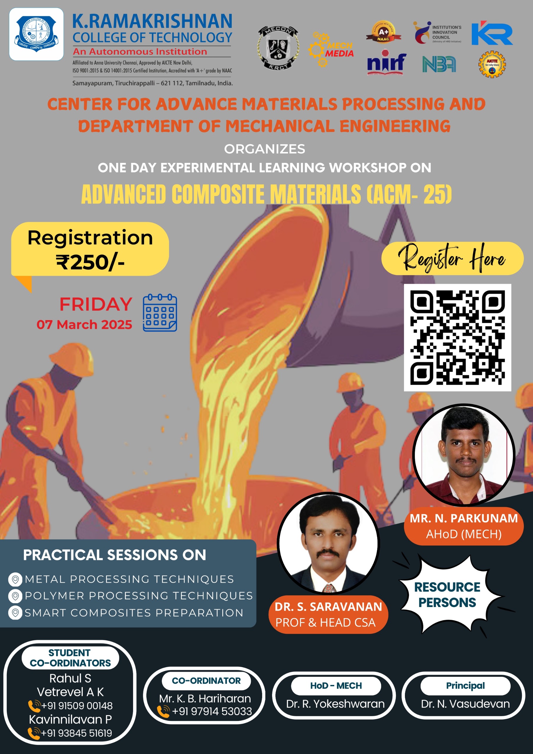 One day Experimental Learning workshop on Advanced Composite Materials. 2025